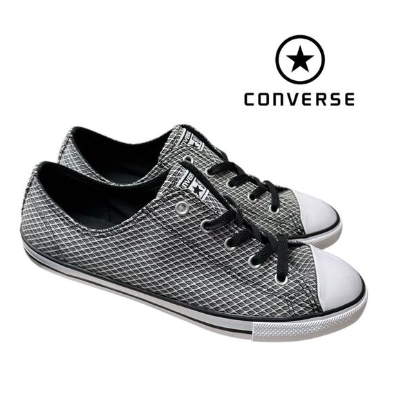 New Converse All Star Women CTAS Dainty Ox Black White Lo Sneakers 7.5 - Picture 2 of 6